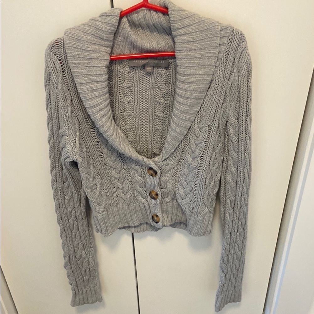 Proenza Schouler for Target Cropped Gray Cable Knit cardigan.